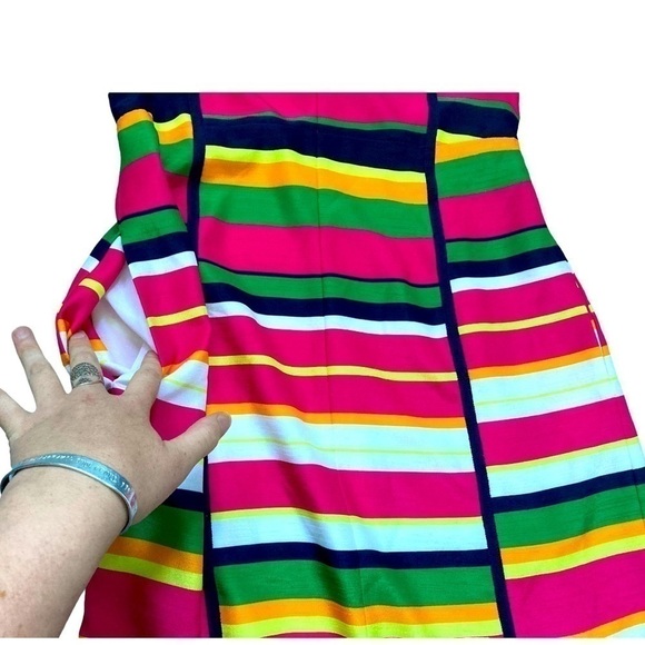 Laundry by Shelli Segal bold multi color stripe fitted shift dress - Picture 7 of 10